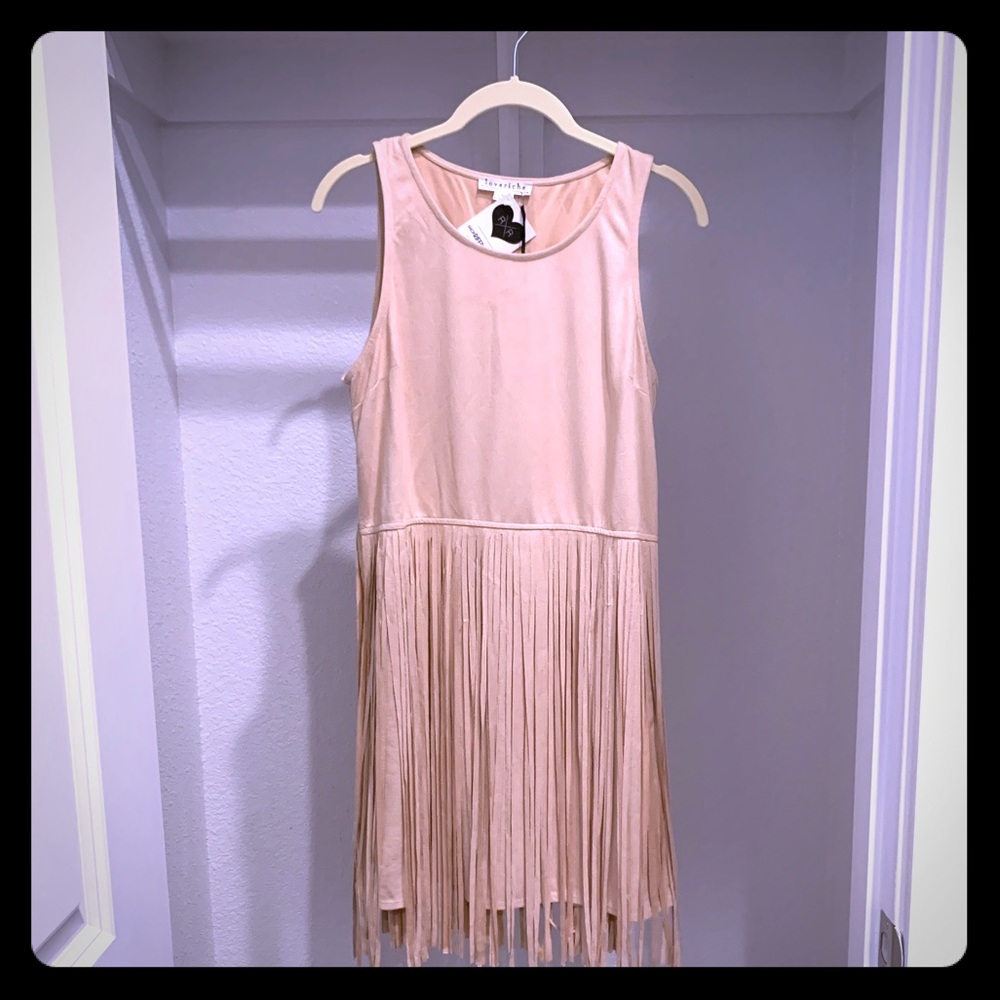 NWT Blush Fringe Dress